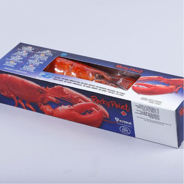 Vacuum packed whole cooked lobster